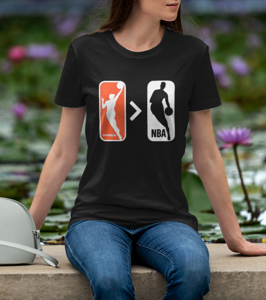 WNBA Logo Greater Than NBA Logo Comparison T-Shirt