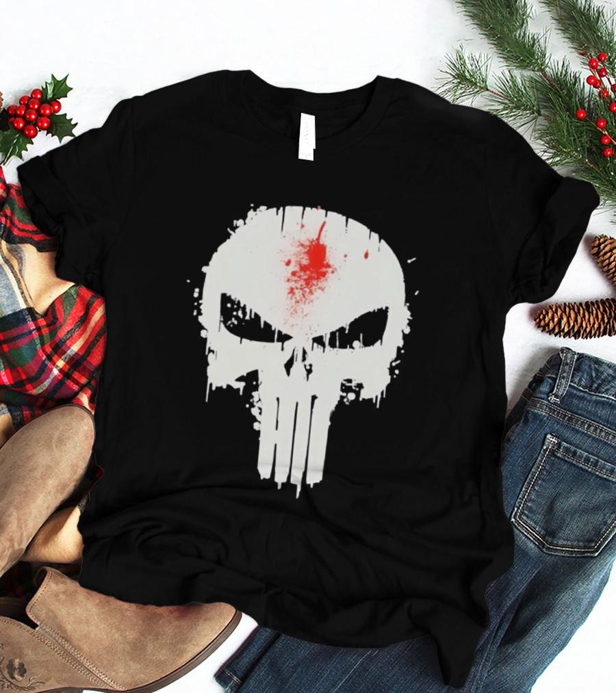 Punisher Skull Bleeding Head Shot T-Shirt