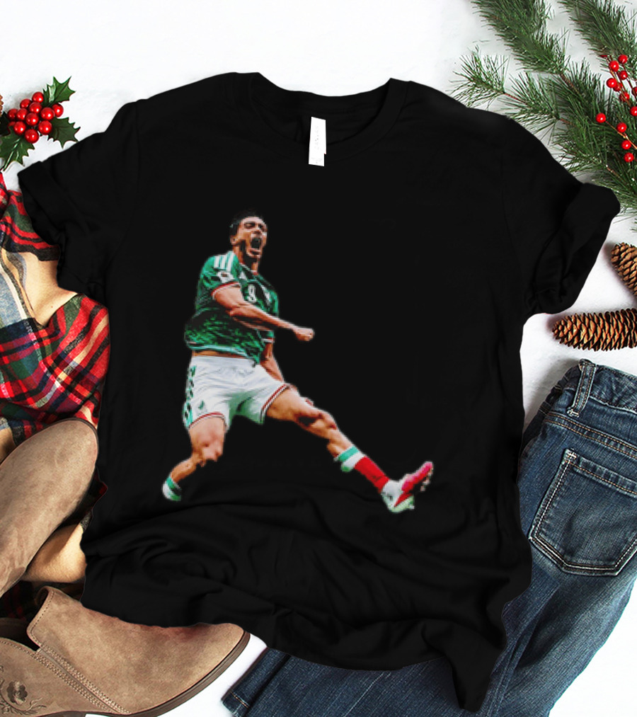 Raúl Jiménez Celebrating Mexico National Soccer Team Victory T-Shirt