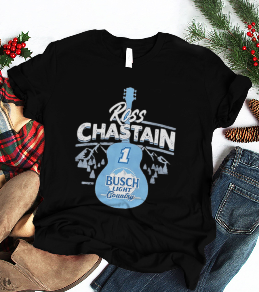 Ross Chastain No 1 Busch Light Country Guitar T-Shirt