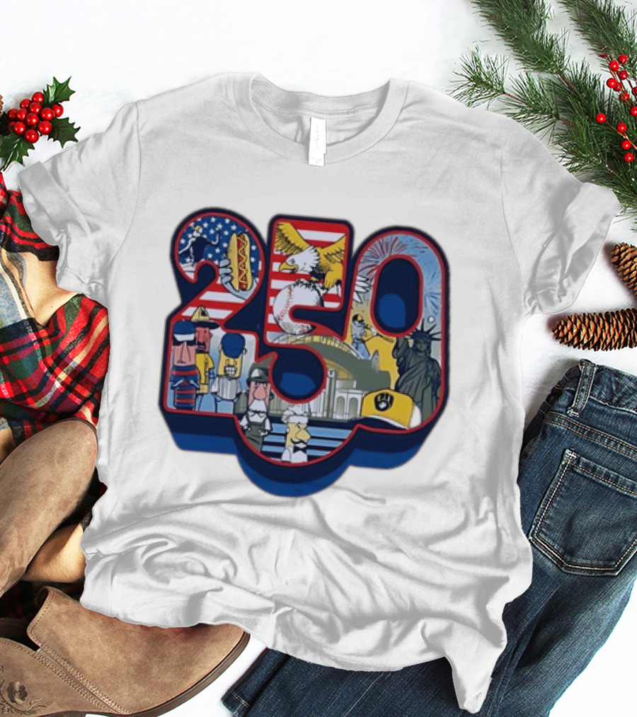 250th Anniversary Of America 2026 Patriotic Eagle Liberty Fireworks Baseball Celebration T-Shirt