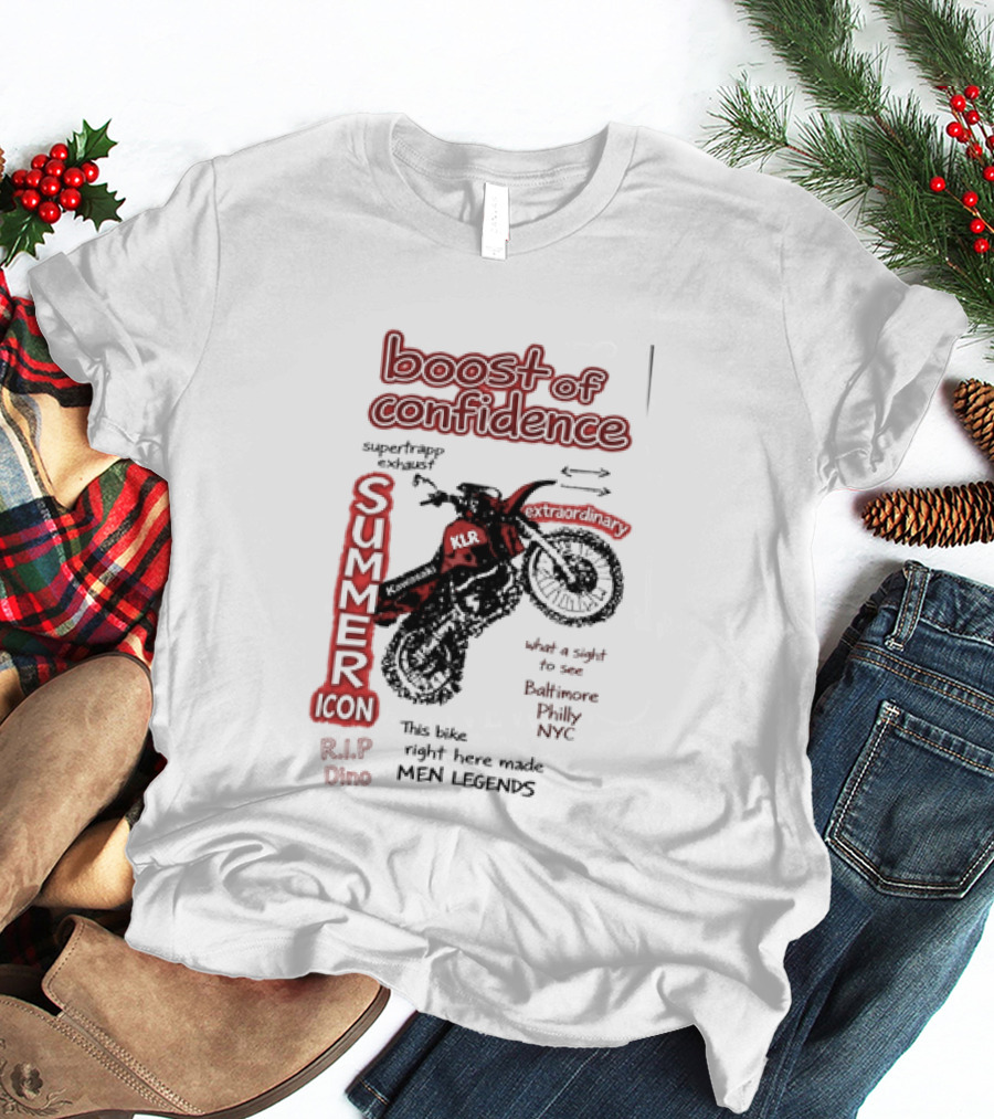 Boost Of Confidence Kawasaki KLR Summer Icon RIP Dino Men Legends T-Shirt