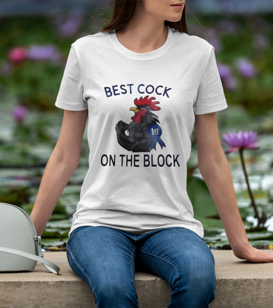 Best Cock On The Block Muscular Rooster 1st Place Ribbon T-Shirt