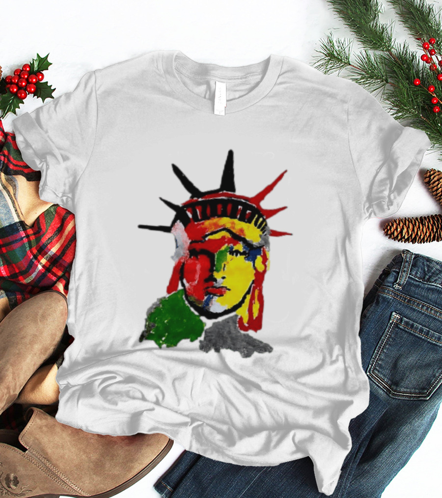 Liberty Pop Statue Of Liberty Paint Splatter T-Shirt