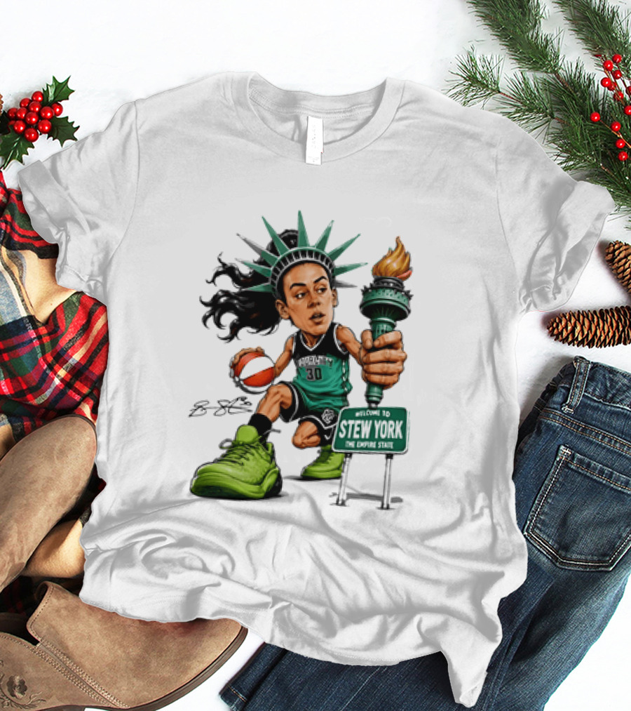 New York Liberty Breanna Stewart Stew York Torch Statue Basketball T-Shirt