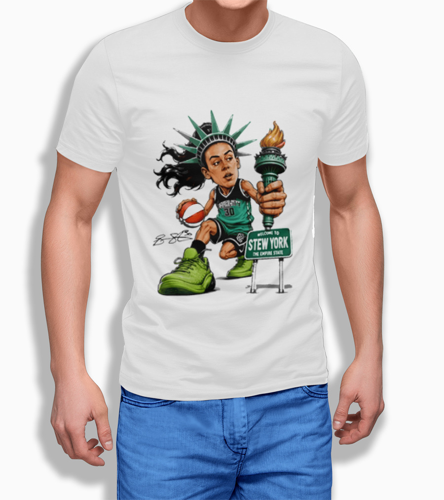 New York Liberty Breanna Stewart Stew York Torch Statue Basketball T-Shirt