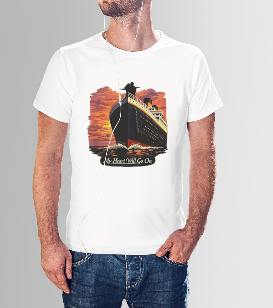 Titanic Sunset Scene My Heart Will Go On Jack And Rose T-Shirt