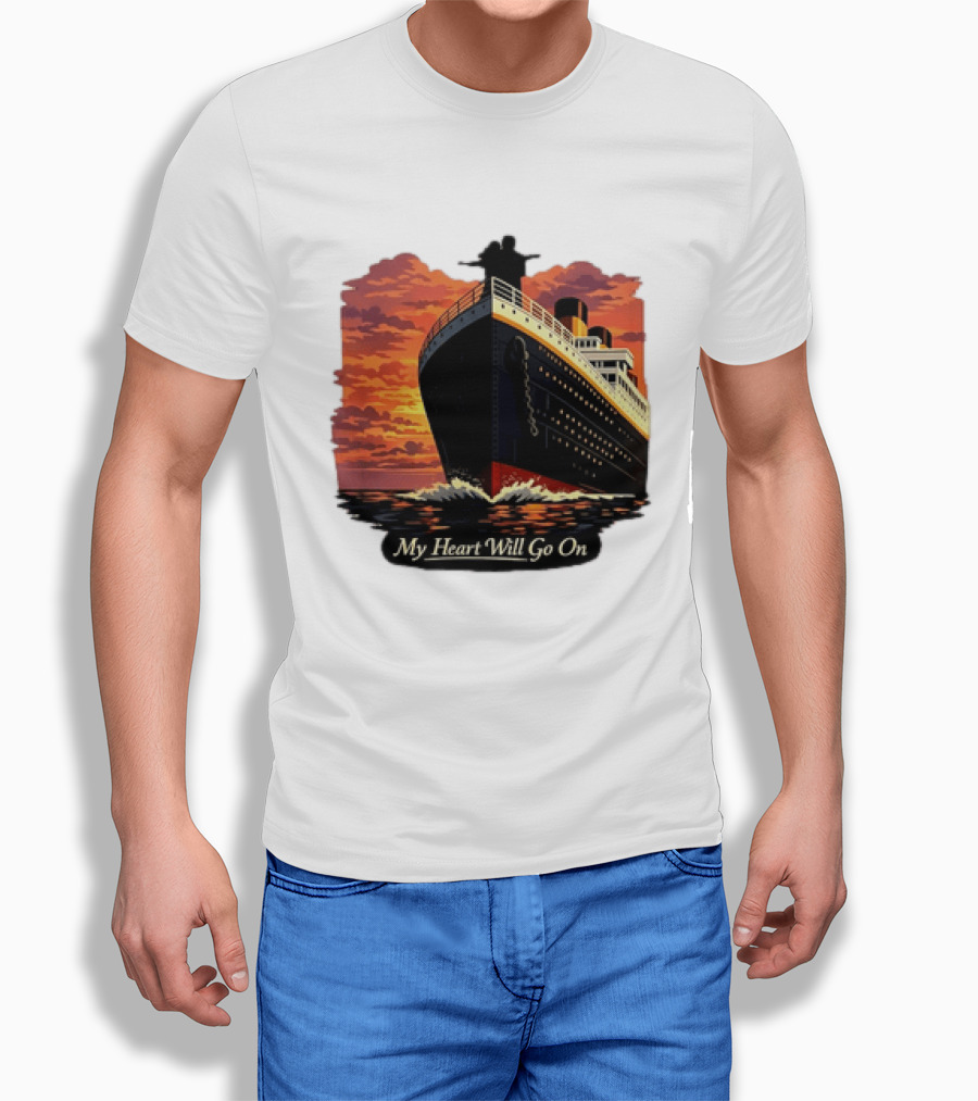 Titanic Sunset Scene My Heart Will Go On Jack And Rose T-Shirt