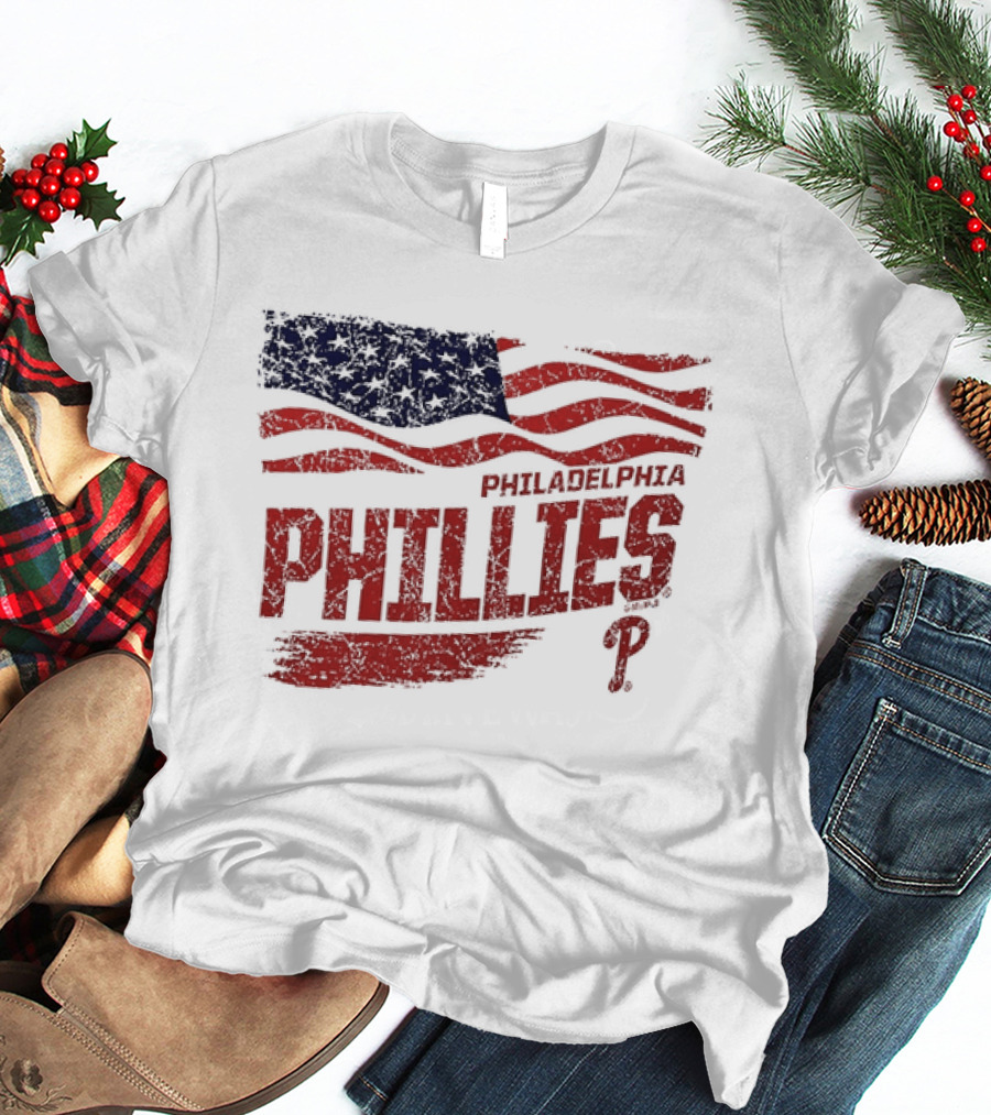 Philadelphia Phillies Waving American Flag 2026 MLB All Star Game T-Shirt