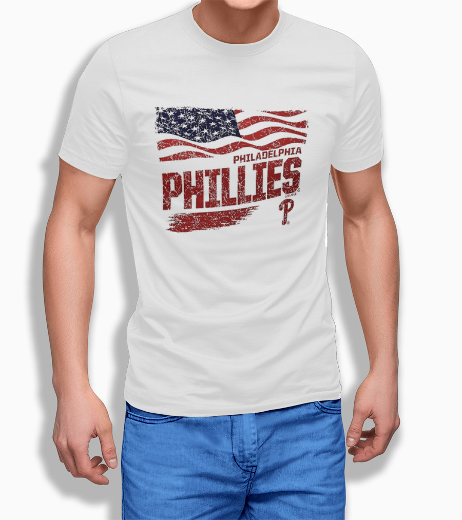Philadelphia Phillies Waving American Flag 2026 MLB All Star Game T-Shirt