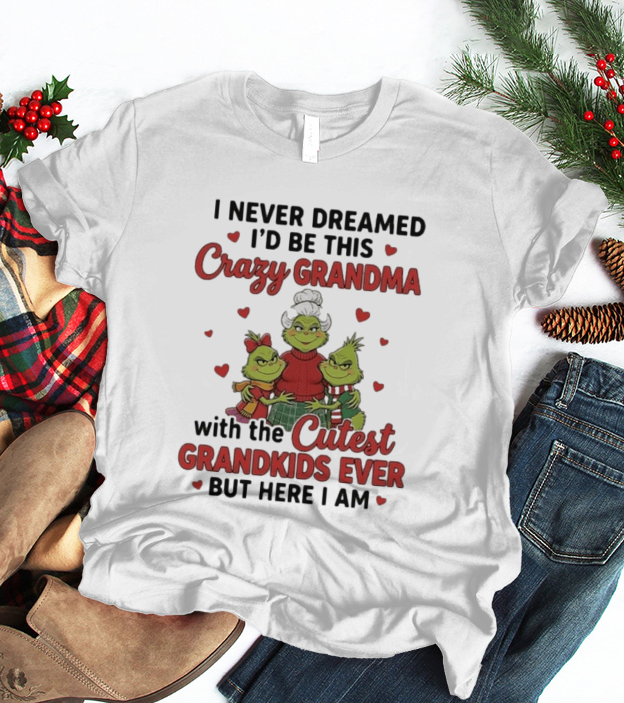 I Never Dreamed I'd Be This Crazy Grandma With The Cutest Grandkids Ever But Here I Am T-Shirt