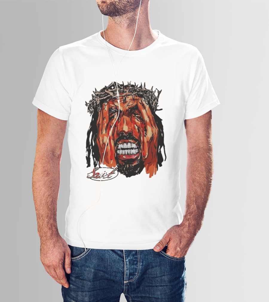 Saint Jesus Crown Of Thorns Diamond Grillz T-Shirt