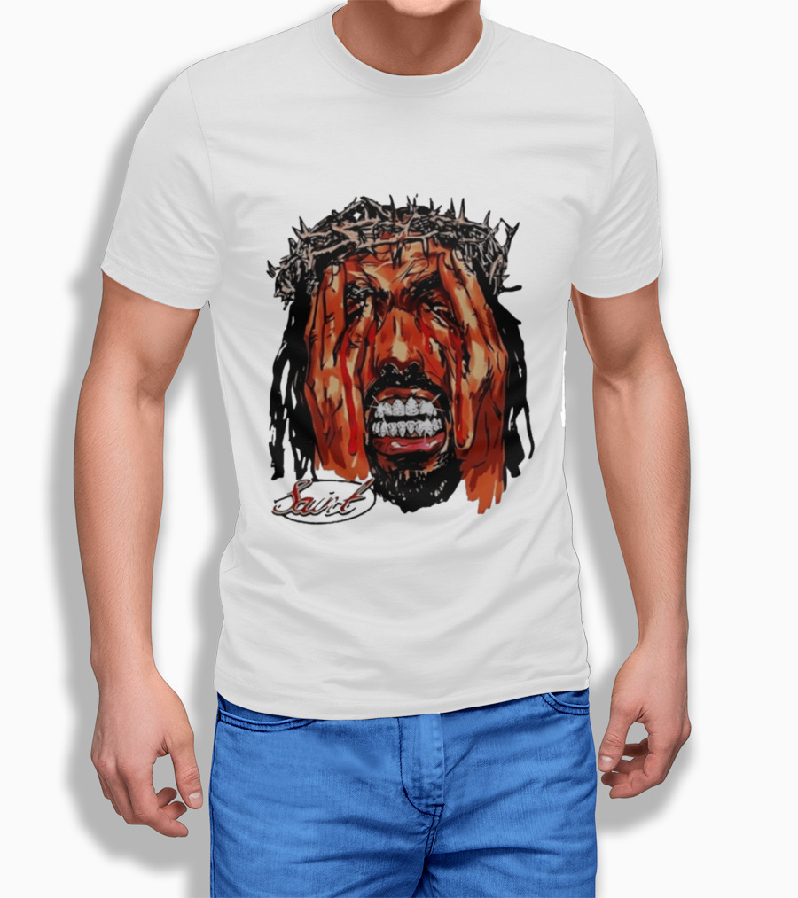 Saint Jesus Crown Of Thorns Diamond Grillz T-Shirt