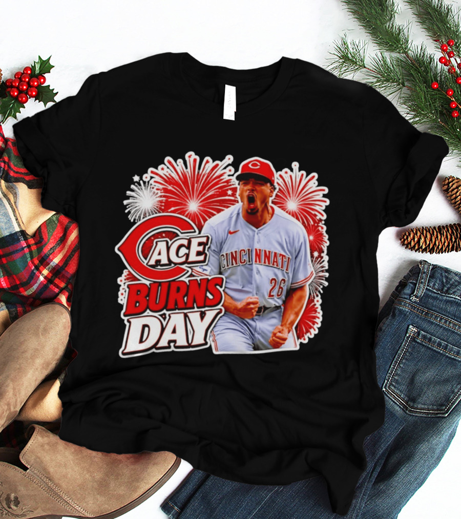 Cincinnati Reds Ace Burns Day Celebration With Fireworks T-Shirt