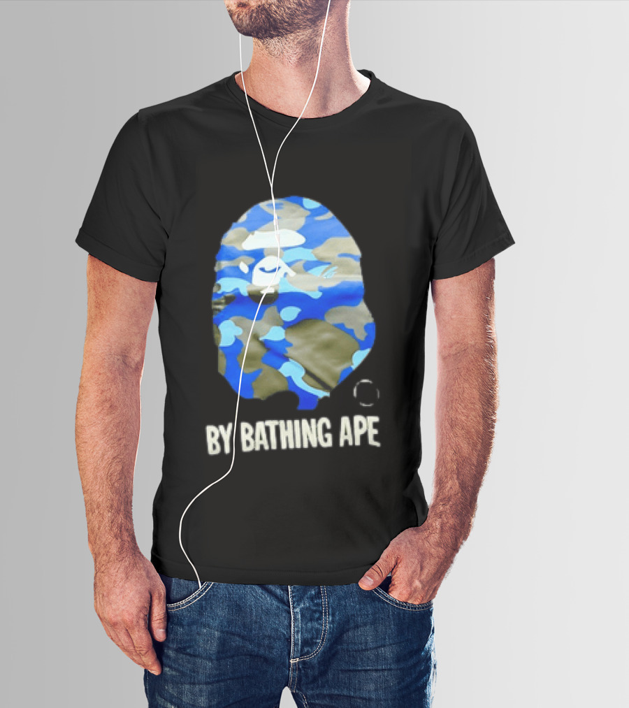 By Bathing APE Camouflage Blue Green T-Shirt