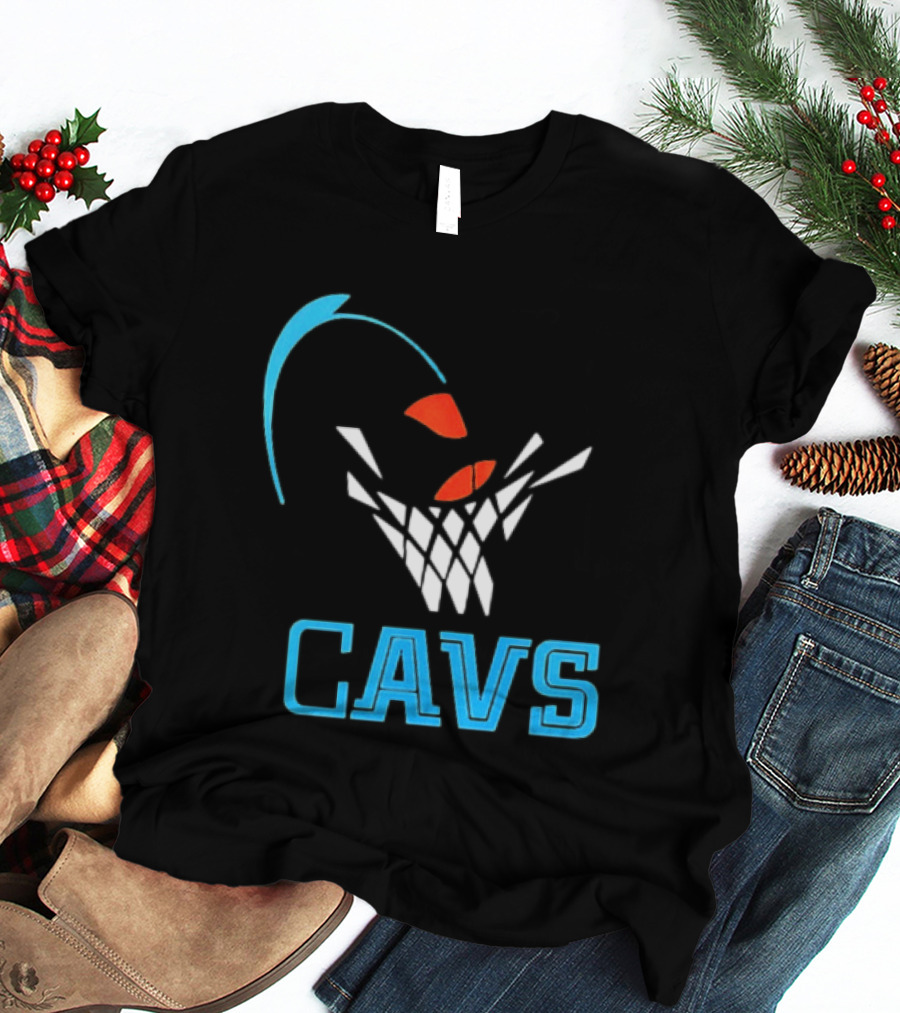 CAVS Cleveland Cavaliers Basketball Net Slam Dunk T-Shirt