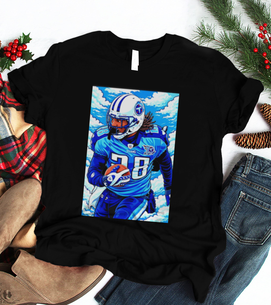 Chris Johnson 28 Tennessee Titans Running Back Football T-Shirt