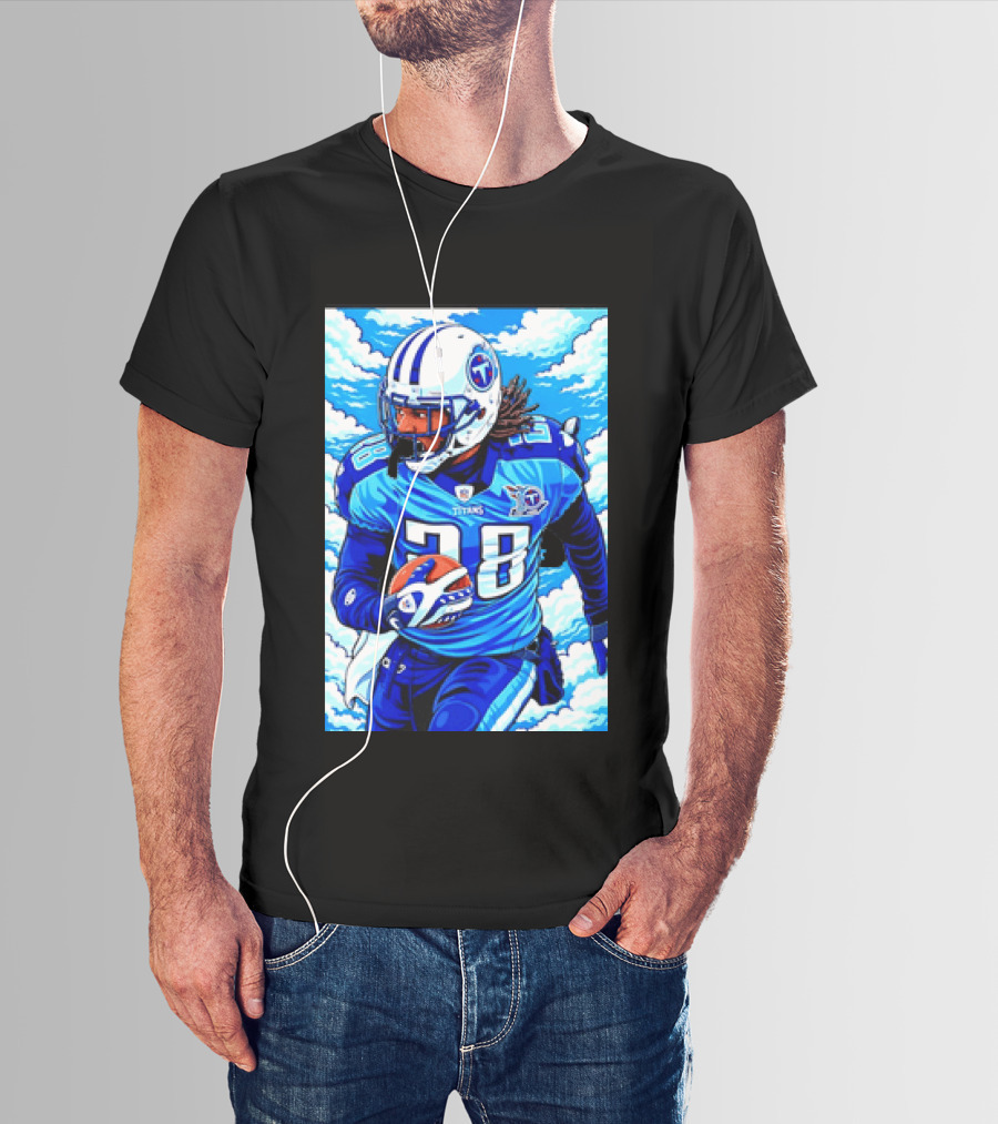 Chris Johnson 28 Tennessee Titans Running Back Football T-Shirt