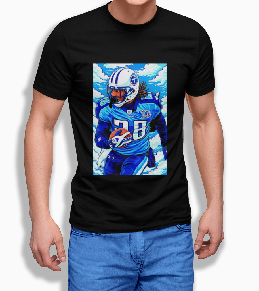 Chris Johnson 28 Tennessee Titans Running Back Football T-Shirt