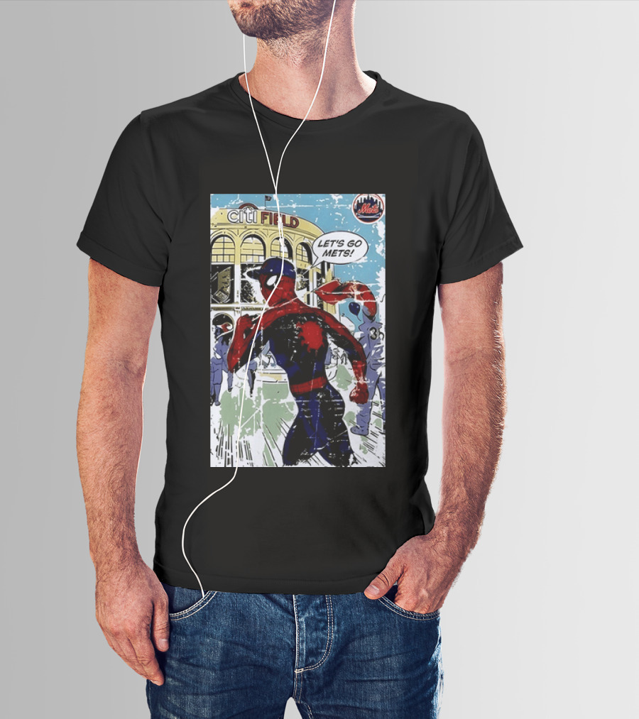 Citi Field New York Mets Spider Man Let's Go Mets 2026 T-Shirt