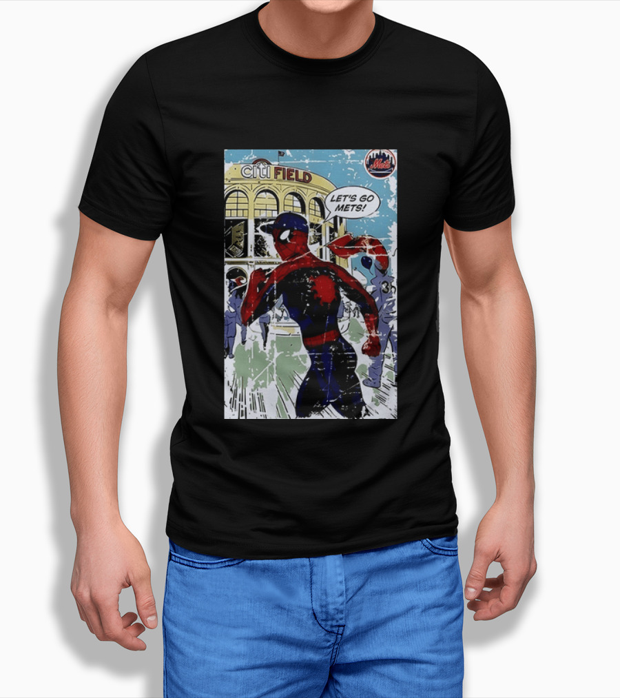 Citi Field New York Mets Spider Man Let's Go Mets 2026 T-Shirt