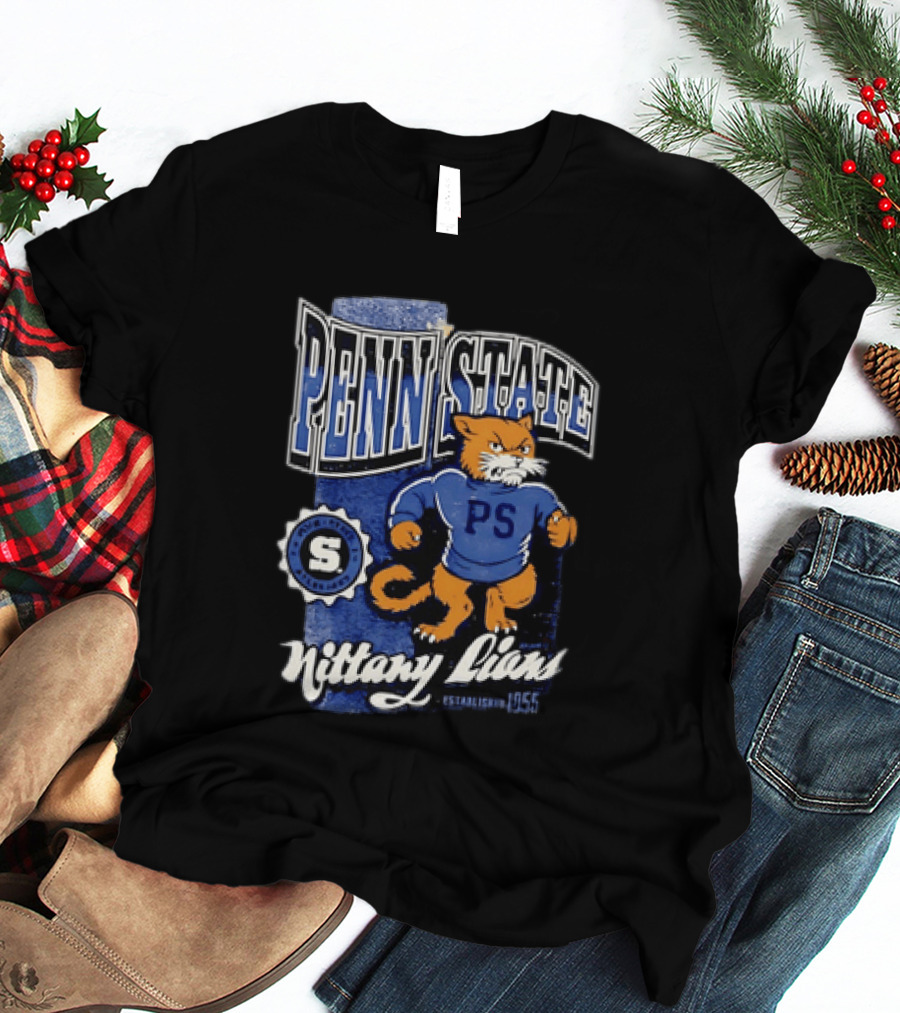Penn State Nittany Lions PS Mascot Retro 1955 Established T-Shirt