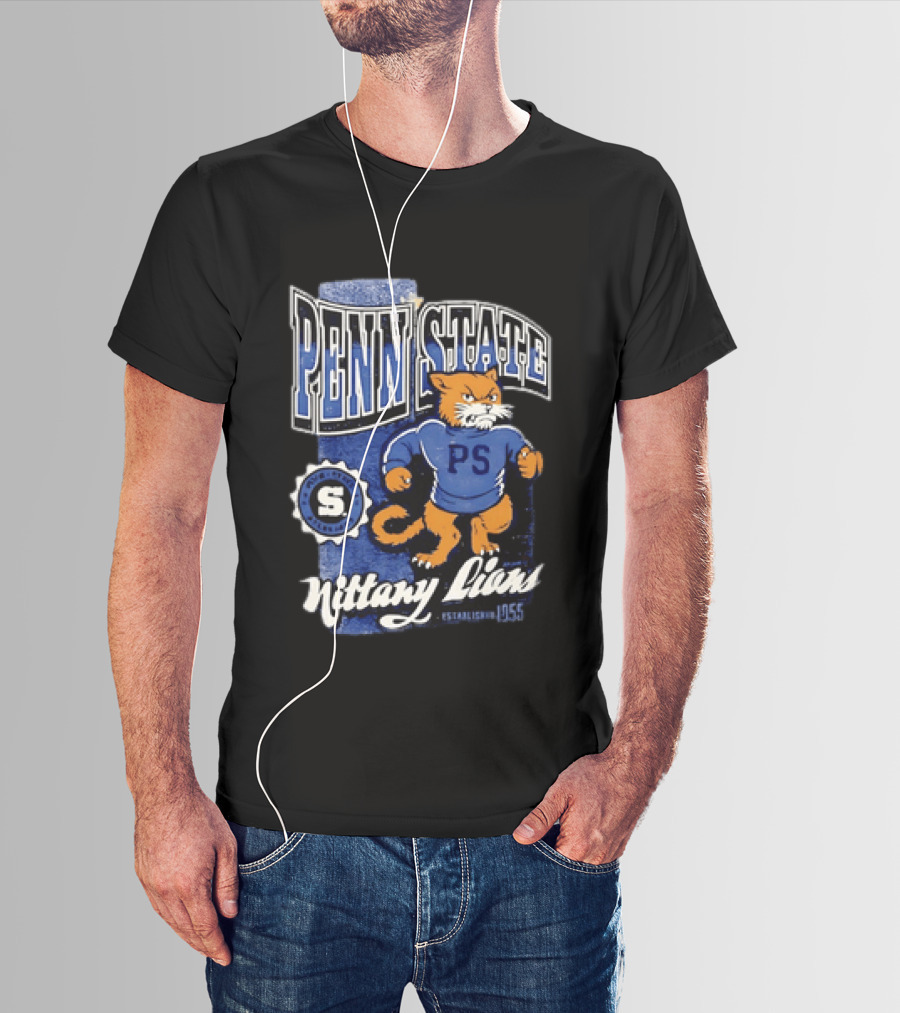 Penn State Nittany Lions PS Mascot Retro 1955 Established T-Shirt