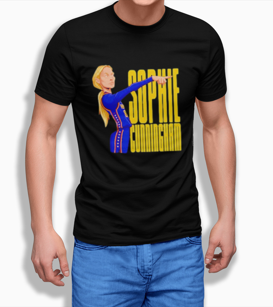 Sophie Cunningham Cartoon Indiana Fever Pointing T-Shirt