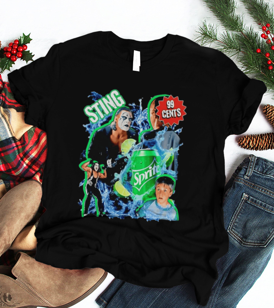 Sting WCW Sprite 99 Cents Lime Water Splash Wrestling T-Shirt