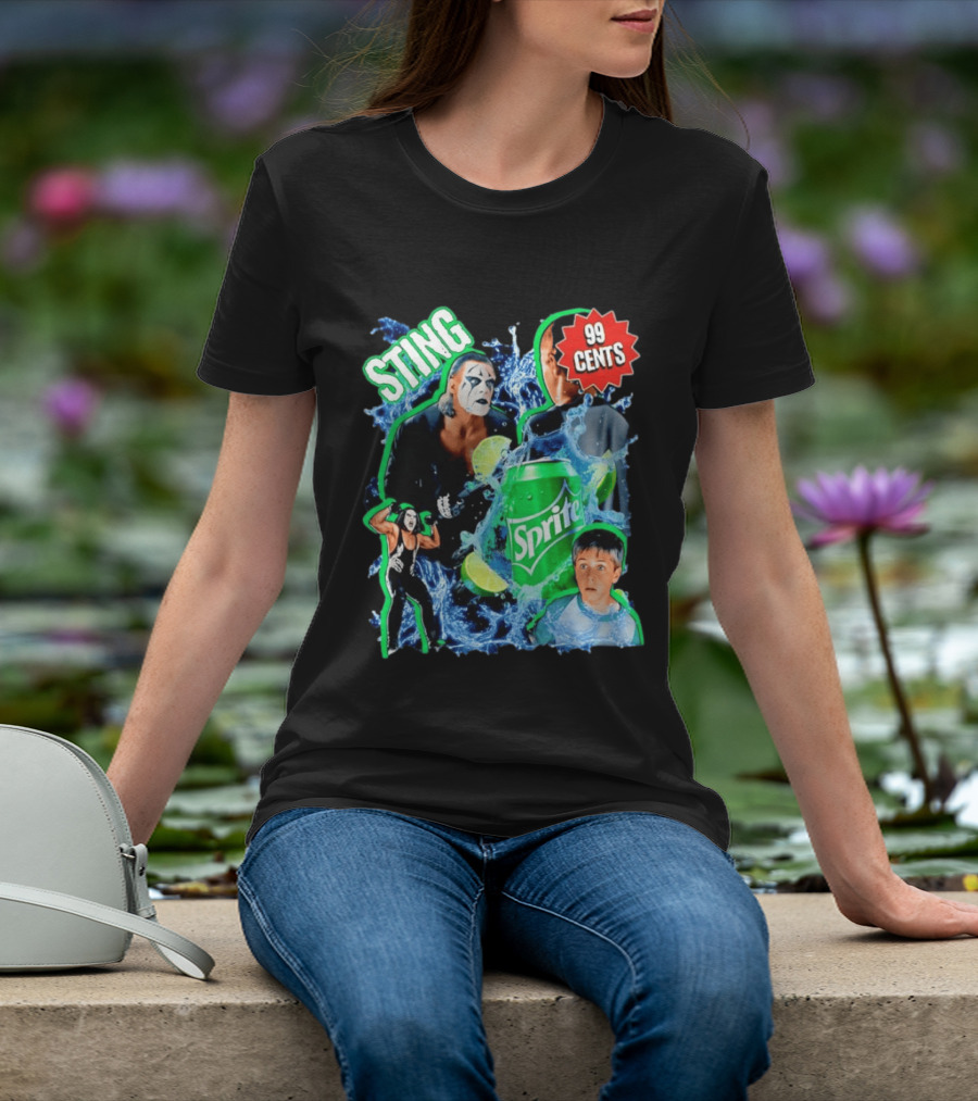 Sting WCW Sprite 99 Cents Lime Water Splash Wrestling T-Shirt