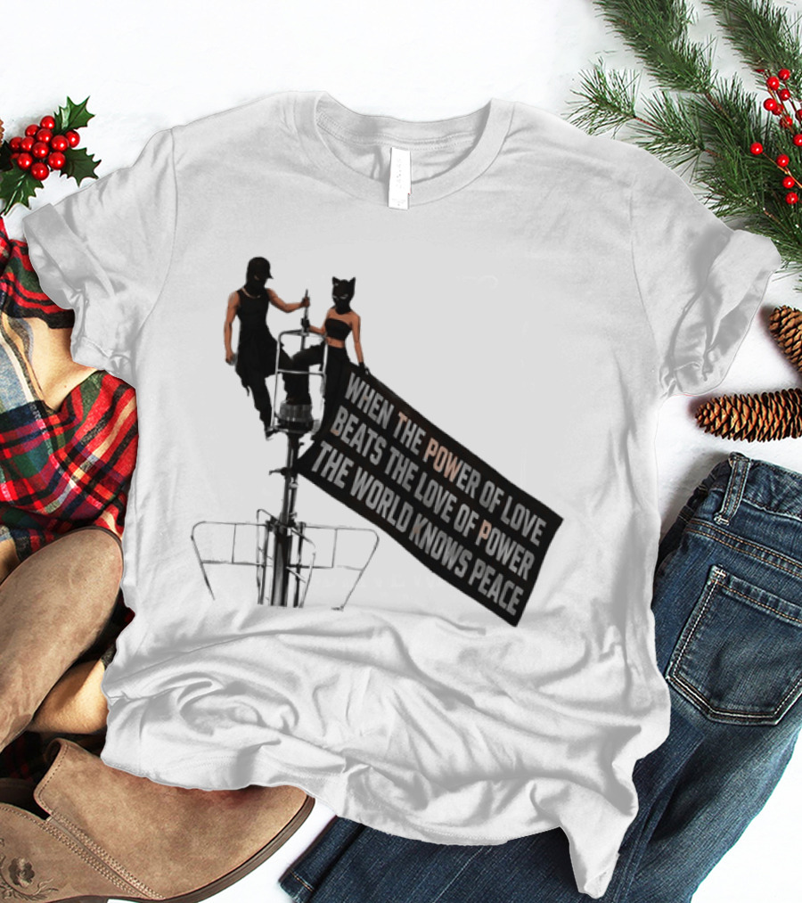 Angela Nikolau Ivan Beerkus Empire State Building Power Of Love Overpowering Love Of Power T-Shirt