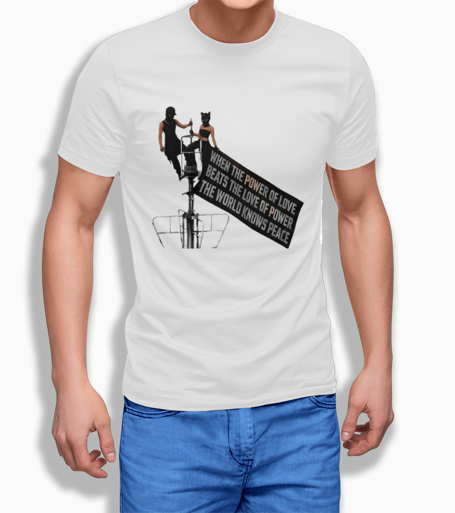 Angela Nikolau Ivan Beerkus Empire State Building Power Of Love Overpowering Love Of Power T-Shirt