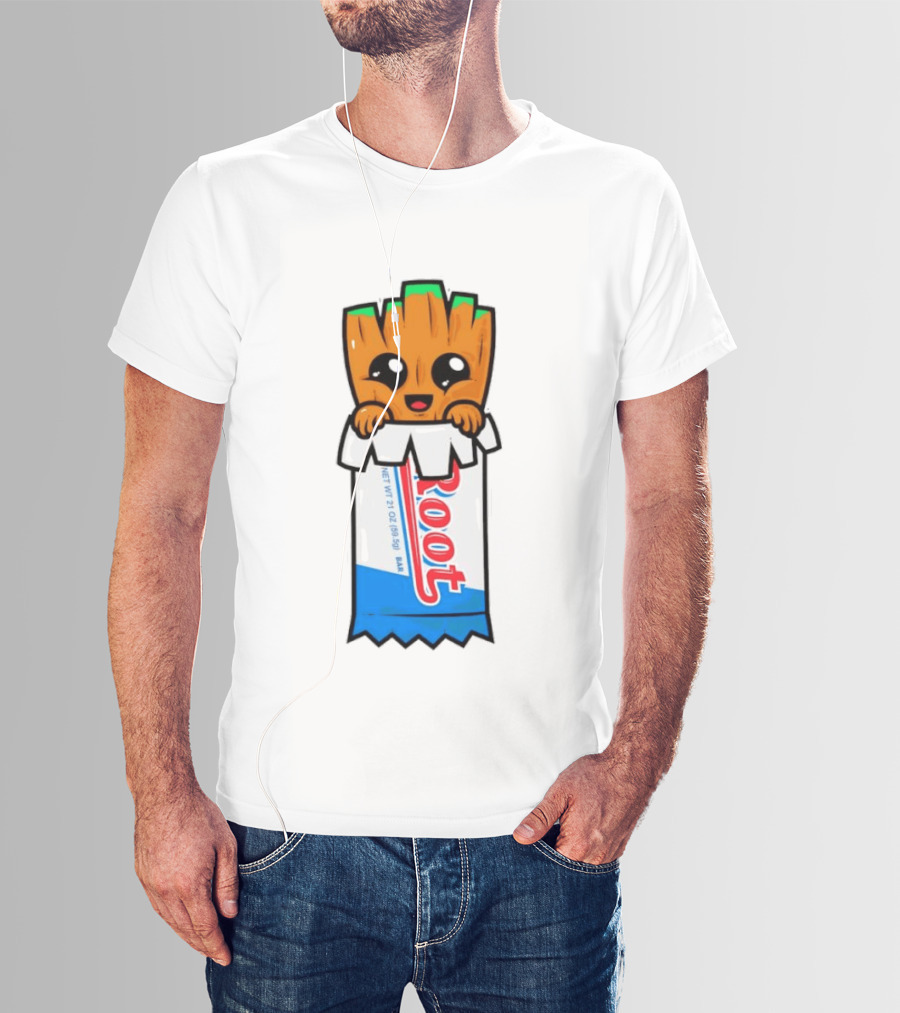 Baby Groot Guardians Of The Galaxy Root Candy Cartoon T-Shirt