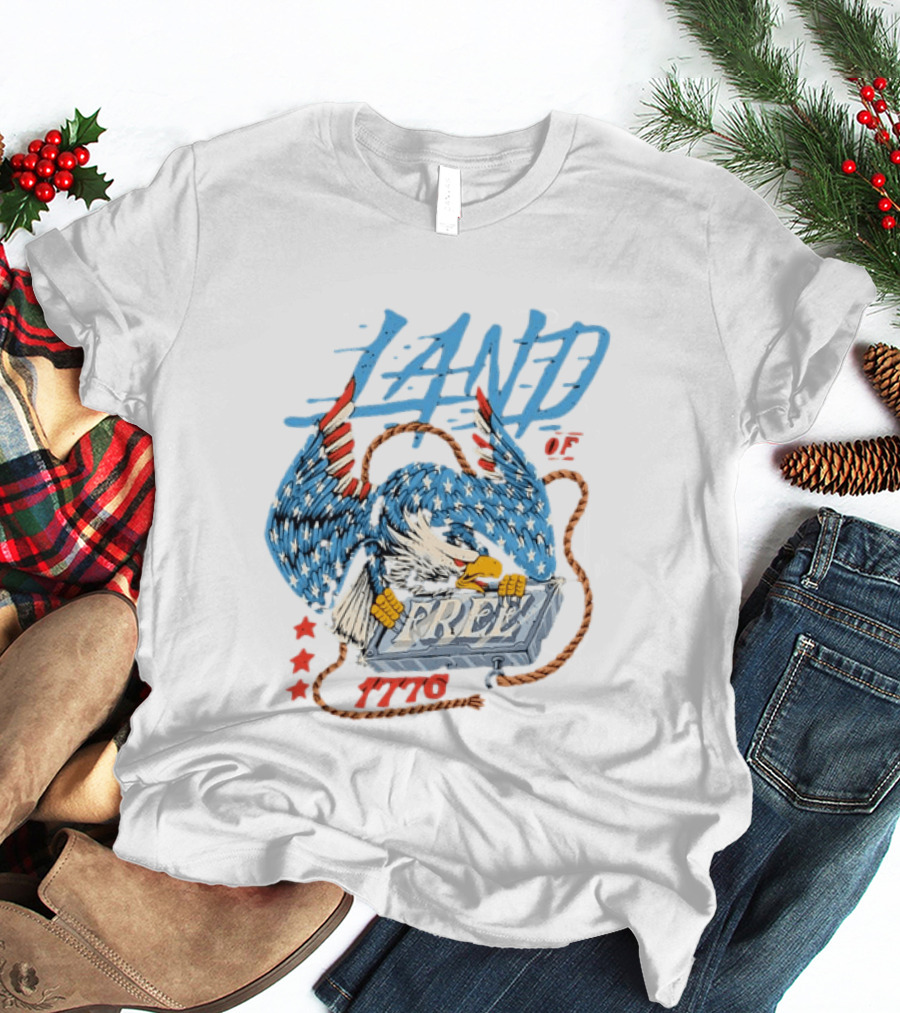 Land Of The Free 1776 Bald Eagle Patriotism T-Shirt