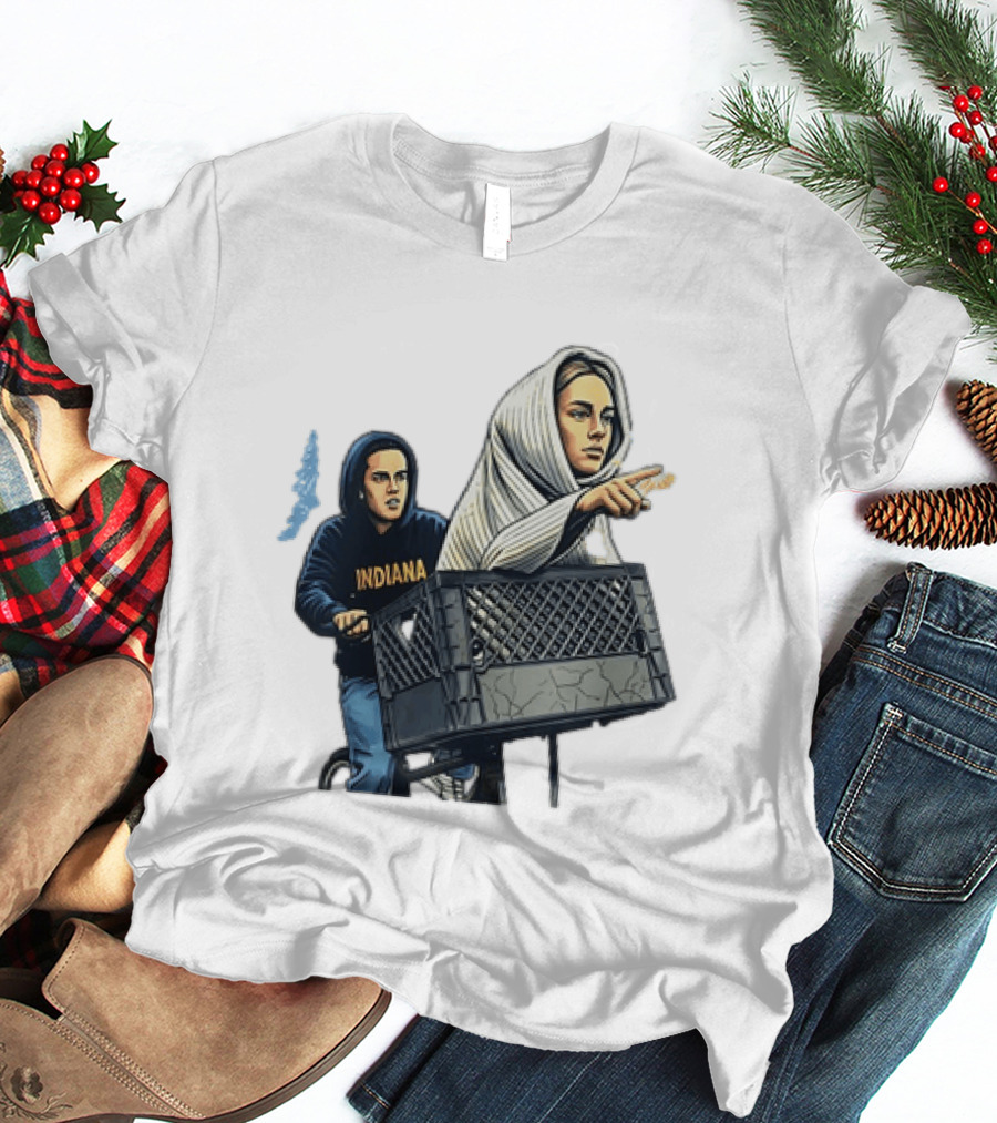 Caitlin Clark Sophie Cunningham E.T. Indiana Bike Basket T-Shirt