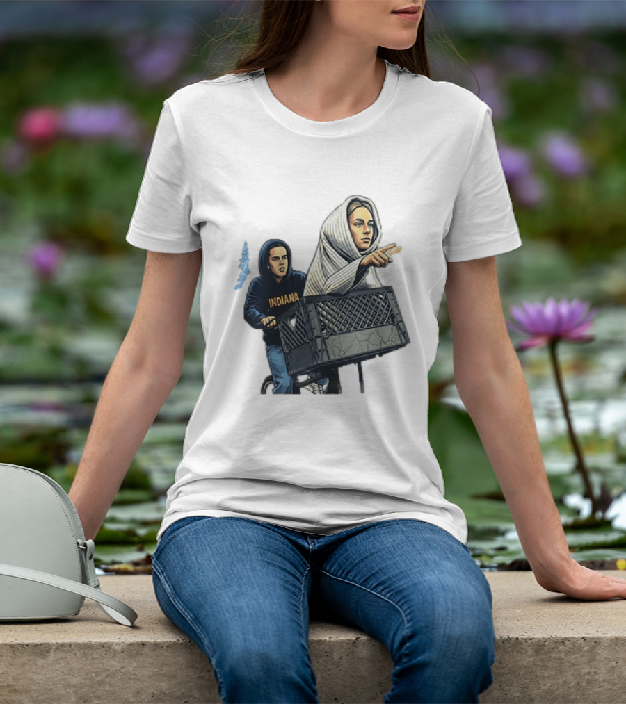 Caitlin Clark Sophie Cunningham E.T. Indiana Bike Basket T-Shirt