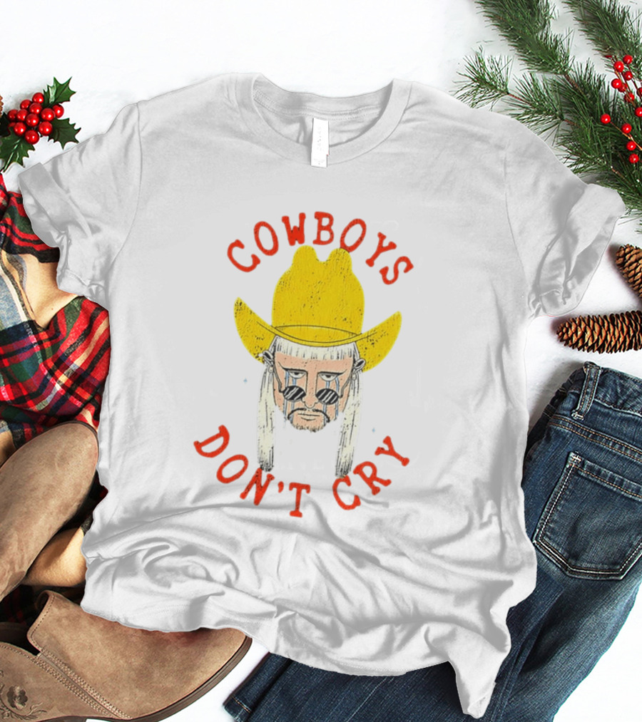 Cowboys Don't Cry Yellow Hat Sad Face T-Shirt