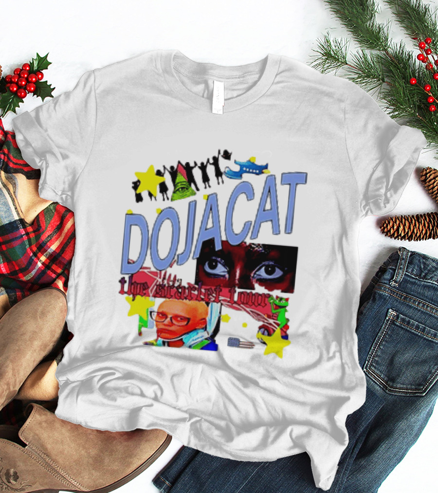 Doja Cat The Scarlet Tour Pop Art Stars And Eyes T-Shirt