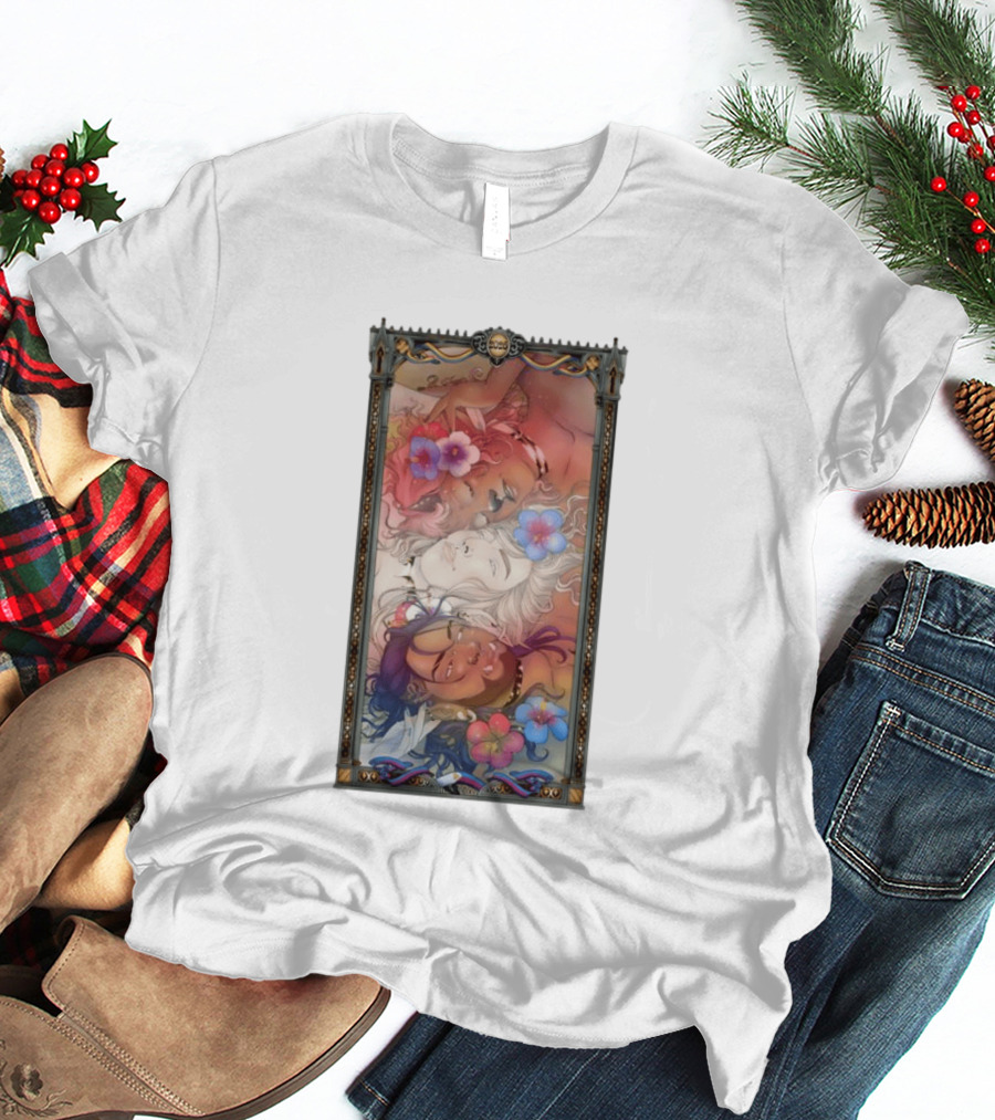 Fantasy Trio 2026 Hibiscus Flowers Tarot Card Pride Month T-Shirt