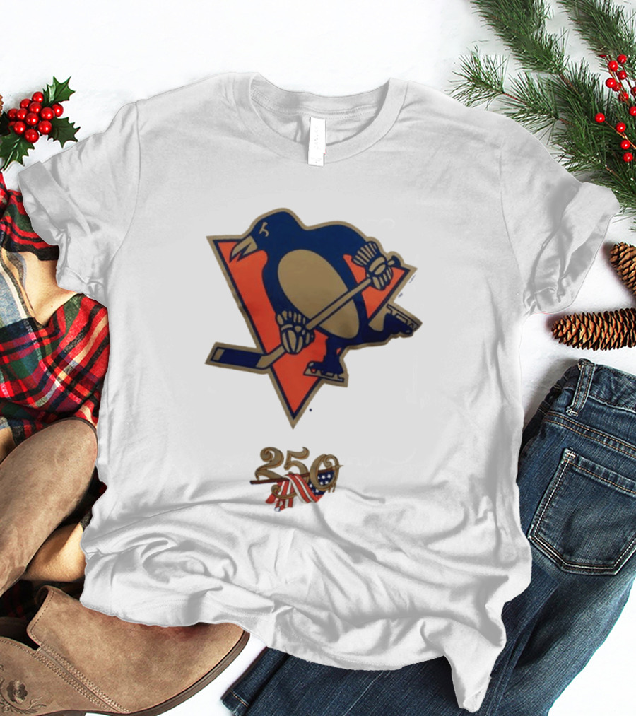 Pittsburgh Penguins 250 Logo Vintage Hockey Anniversary T-Shirt