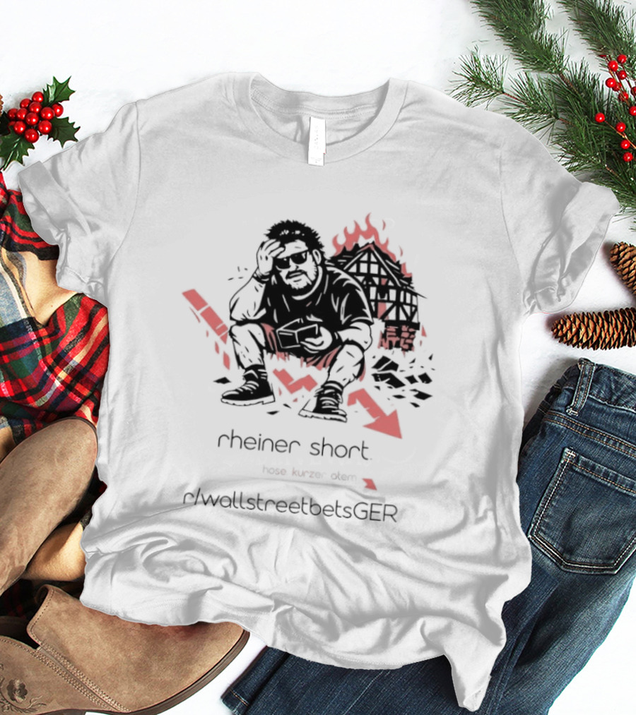 Rheiner Short Kurze Hose RWallstreetBetsGER Downtrend Arrow Stressed T-Shirt