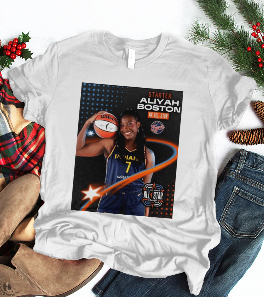 Starter Aliyah Boston 4x All Star Ind State Fever AT&T WNBA All Star 2026 Chicago T-Shirt