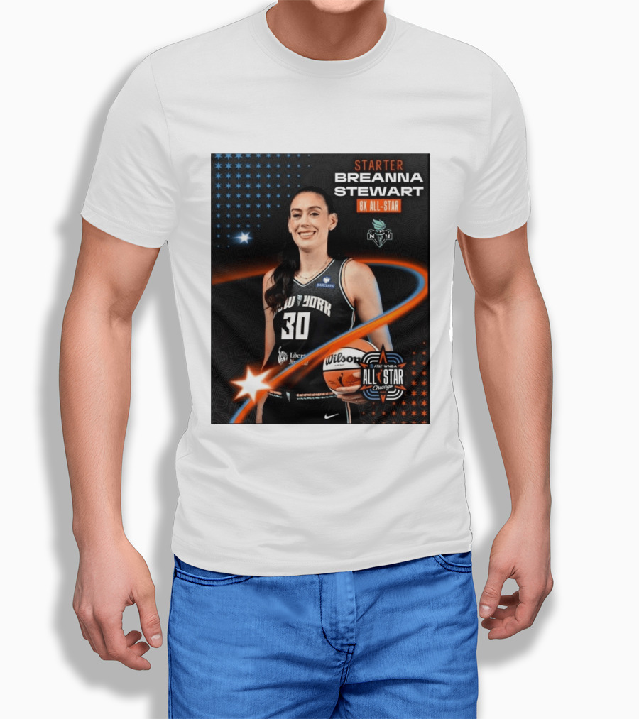 Starter Breanna Stewart 8X All Star New York Liberty AT&T WNBA All Star Chicago T-Shirt