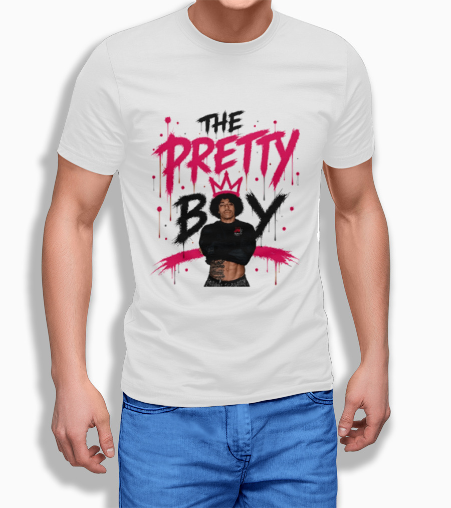 The Pretty Boy Jay King Crop Top With Pink Crown And Dripping Letters T-Shirt