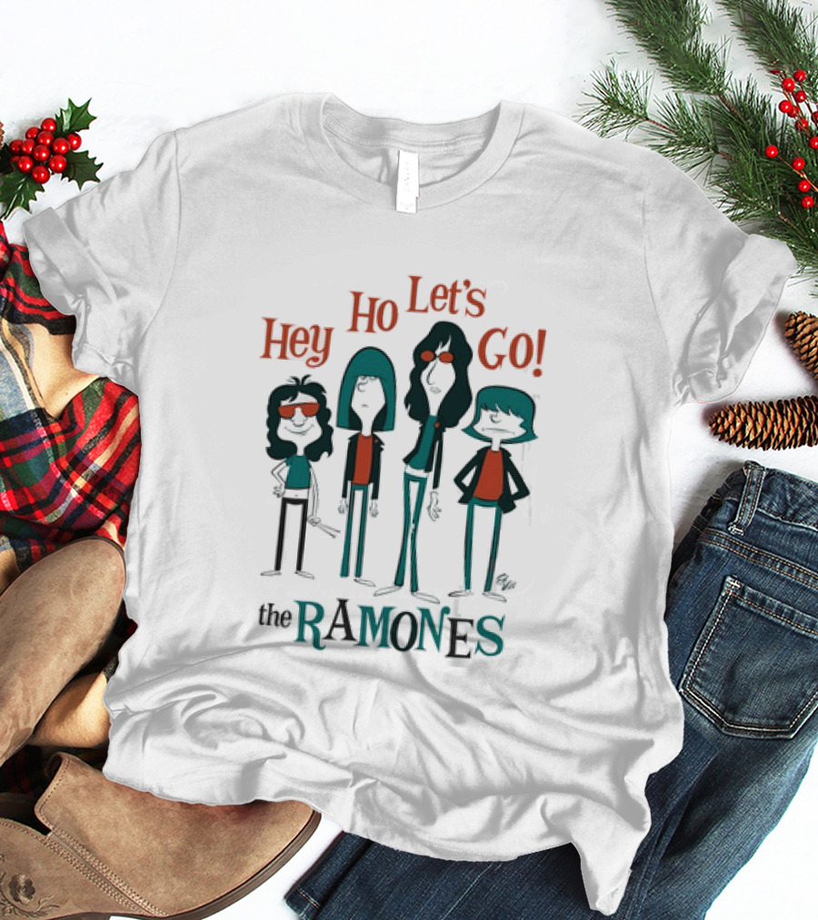 The Ramones Hey Ho Let's Go Cartoon Band Members T-Shirt