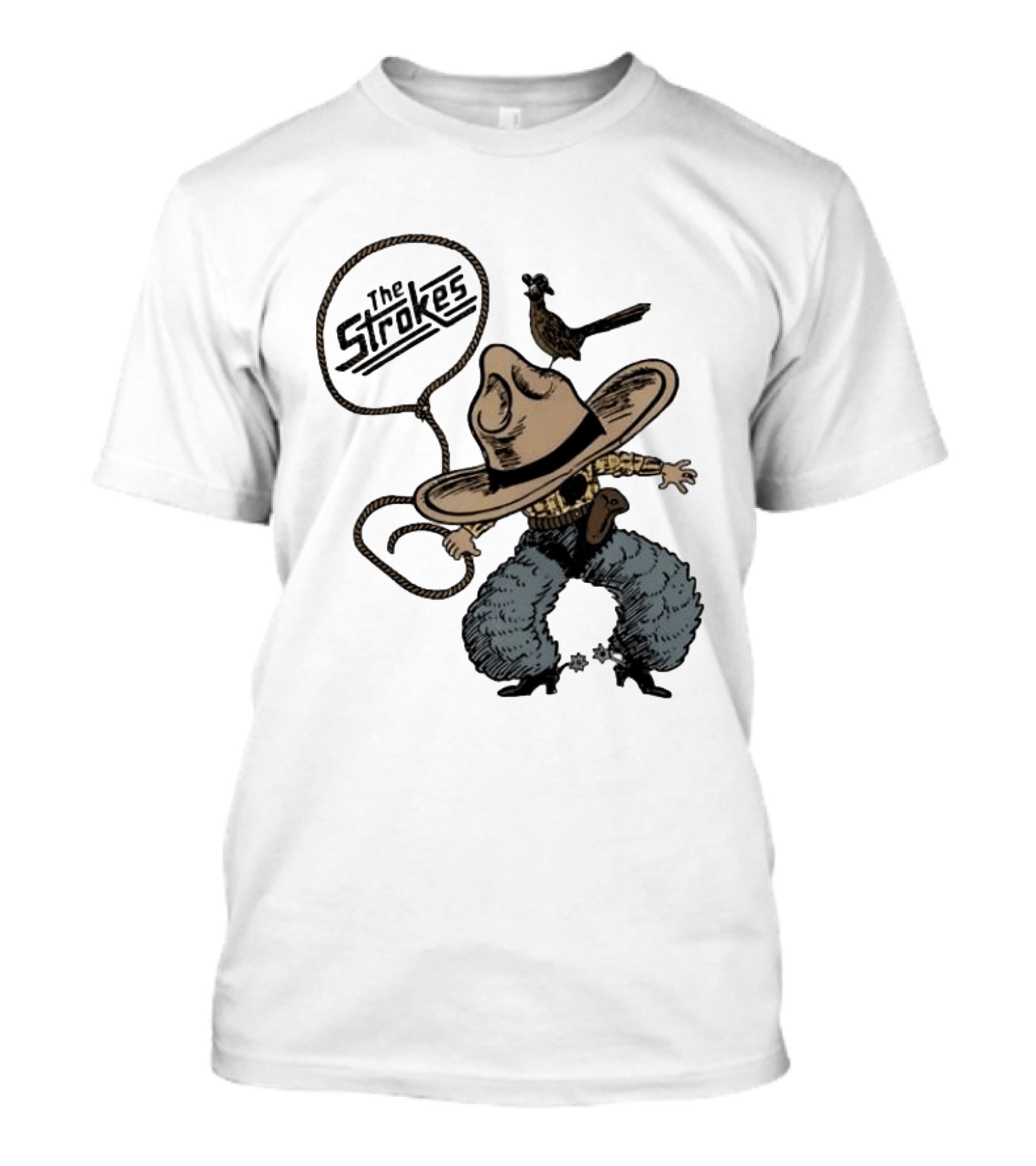 The Strokes Cowboy Roadrunner Western Lasso Band Music T-Shirt