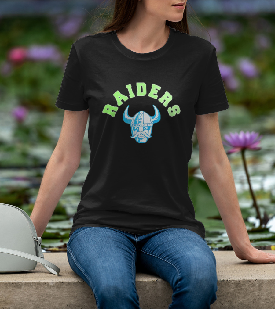 Viking Raiders Horned Helm Front View T-Shirt