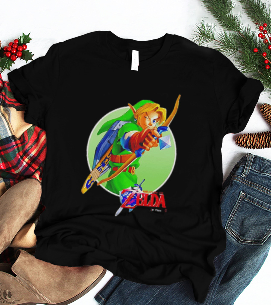 The Legend Of Zelda Ocarina Of Time 3D Link Bow Aiming T-Shirt