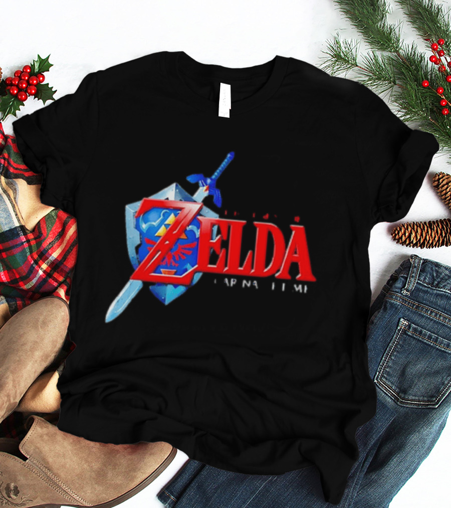 The Legend Of Zelda Ocarina Of Time Shield Sword T-Shirt