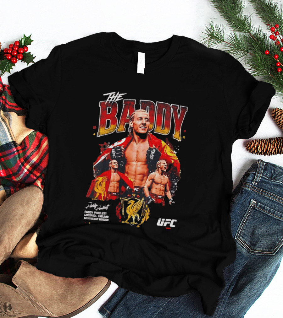 Paddy Pimblett The Baddy UFC Liverpool FC Crest T-Shirt